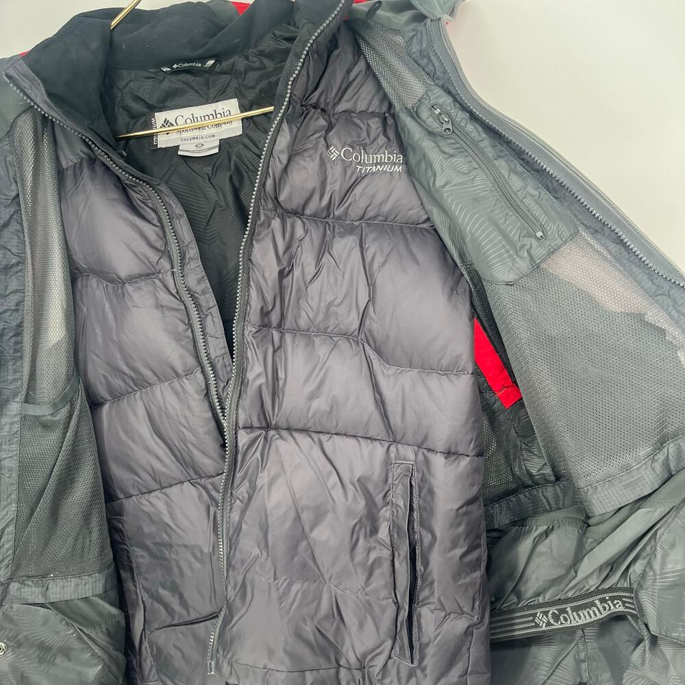 Columbia Titanium Omni-Heat 3-in-1 Ski Jacket Red Black Mens Medium M - Picture 7 of 15